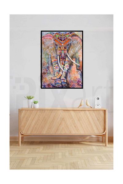 pixartsanat Fancy Elephant Pixart Art Diamond Mosic Painting Daimond Türkiye 47*62