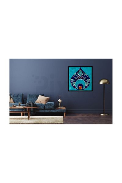 pixartsanat Turquoise Tile Patterned - Diamond Mosaic Diamond Painting 68*68