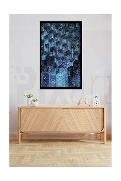 pixartsanat Blue Islamic Pattern Pixart Art Diamond Mosaic Painting Diamond Turkey 40*60