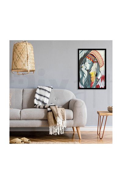pixartsanat Native American Girl Pixart Art Diamond Mosaic Painting Diamond Türkiye 41*61