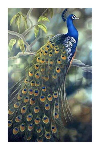 pixartsanat Blue Peacock Pixart Art Diamond Mosic Painting Daimond Turkey 42*67