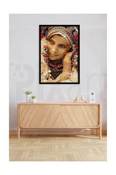 pixartsanat Girl Transforming from Mosaic to Diamond Mosaic Pixart Art Diamond Mosaic Painting Diamond Turkey43*61