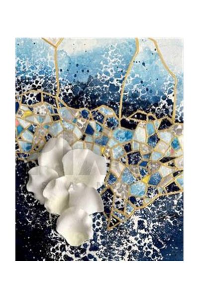 pixartsanat Blue White Pattern Pixart Art Diamond Mosaic Painting Diamond Türkiye 50*66