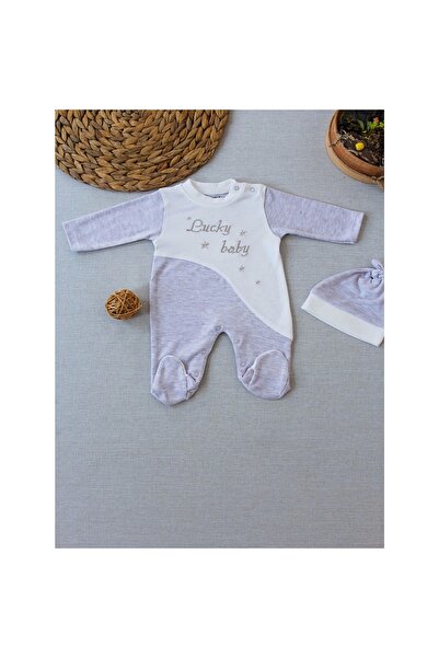 Narnuga 0-3 3-6 أشهر ثوب فضفاض للأطفال الرضع مع قبعة مخططة مطرزة من Lucky Baby