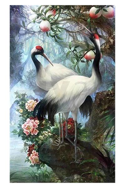 pixartsanat Japanese Cranes PixArt Art Diamond Mosaic Painting Daimond Turkey 32*53