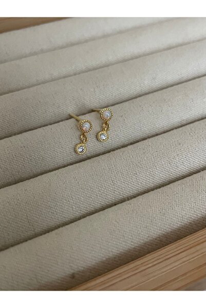 Sade Accessory Opal Detaylı Ucu Taşlı Küpe