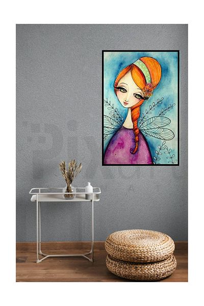 pixartsanat Girl Similing a Butterfly Pixart Art Diamond Mosaic Painting Diamond Turkey 45*66