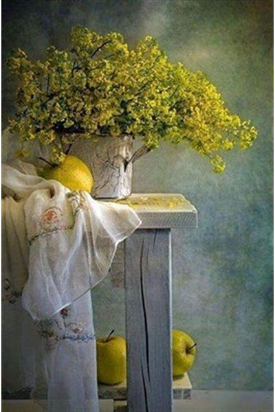 pixartsanat Plants in Yellow Tones Pixart Art Diamond Mosaic Painting Diamond Turkey 43*63