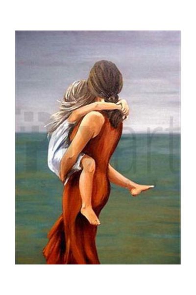 pixartsanat Mother and Daughter on the Sea Pixart Art Diamond Mosaic Painting Diamond Türkiye 48*68