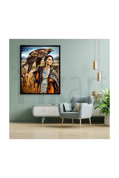 pixartsanat Bird on the Shoulder Pixart Art Diamond Mosaic Painting Diamond Turkey 63*78