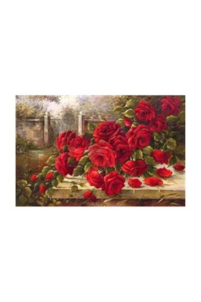 pixartsanat Red Roses Pixart Art Diamond Mosaic Painting Diamond Turkey 86*55