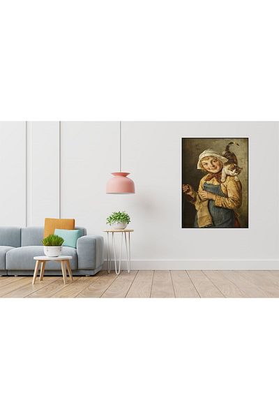 pixartsanat Knitted Knitted Girl And Her Cat Pixart Art Diamond Mosaic Painting Diamond Türkiye 38*69