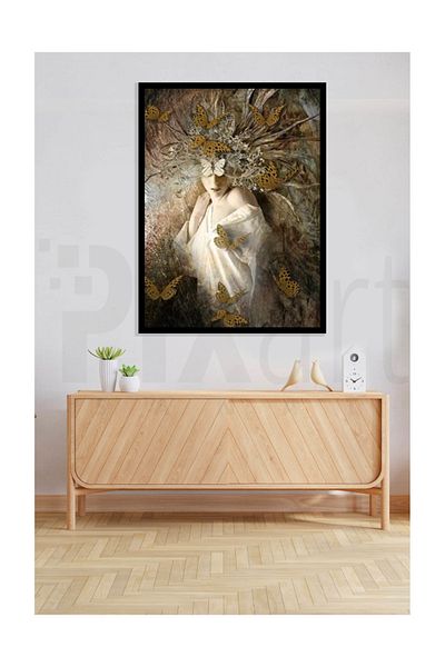 pixartsanat Woman in a Butterfly Pixart Art Diamond Mosaic Painting Diamond Turkey 42*57