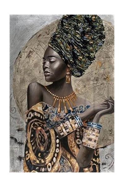 pixartsanat African Woman Pixart Art Diamond Mosaic Painting Diamond Turkey 43*66