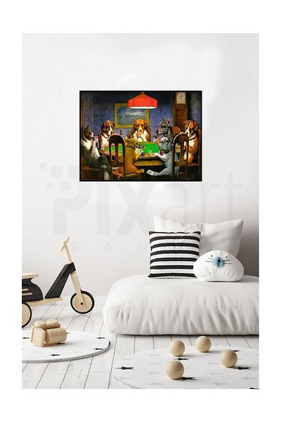 pixartsanat Dogs Playing Poker Pixart Art Diamond Mosaic Painting Diamond Turkey 85*60