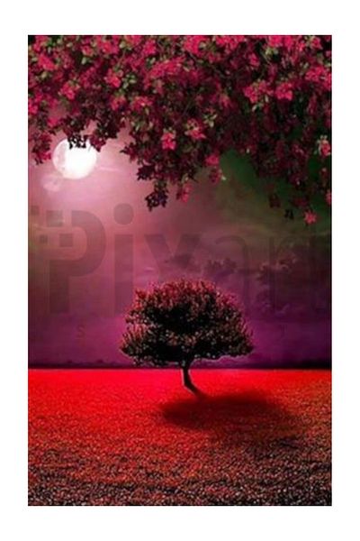 pixartsanat Red Nature Pixart Art Diamond Mosaic Painting Diamond Turkey 38*58