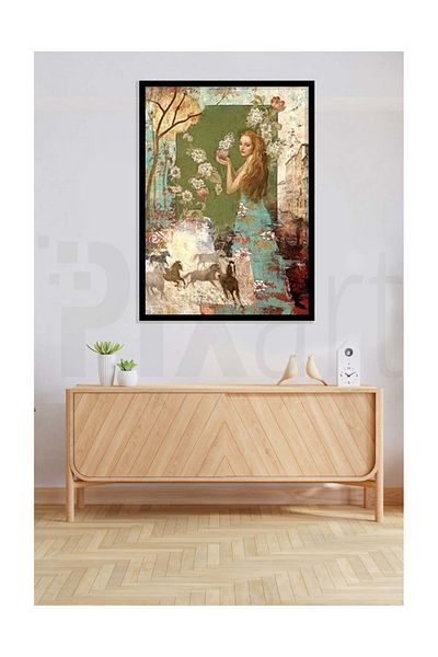 pixartsanat Woman in Pattern Pixart Art Diamond Mosaic Painting Diamond Türkiye 55*76