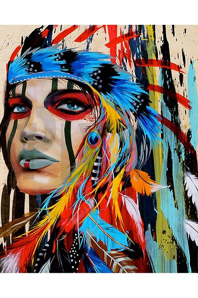 pixartsanat Colorful Human 30 * 40 cm PixArt Art Diamond Mosaic Painting Diamond Turkey