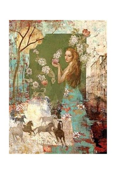 pixartsanat Woman in Pattern Pixart Art Diamond Mosaic Painting Diamond Türkiye 55*76