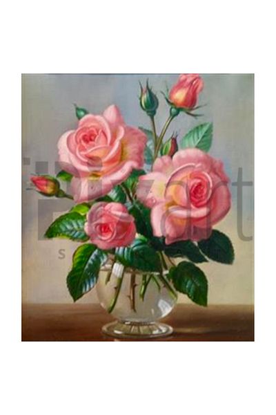 pixartsanat New Plucked Roses from Branch Pixart Art Diamond Mosaic Painting Diamond Turkey 45*53