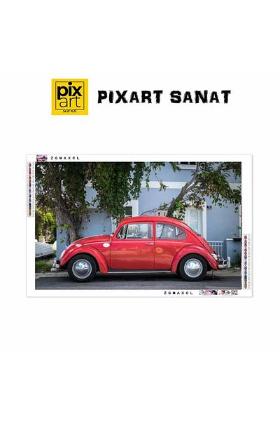 pixartsanat Red Vos Vos 50x30 PixArt Art Diamond Mosaic Painting Diamond Türkiye