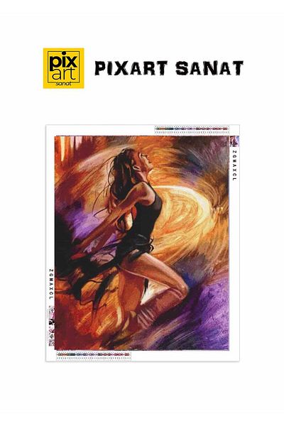 pixartsanat Ballerina in Colors - 40x50 Pixart Art Diamond Mosaic Painting Diamond - Turkey