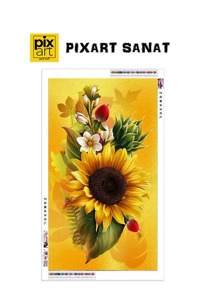 pixartsanat 30x53 PixArt Diamond Painting - Turkey with Sunflower Art Diamond Mosaic