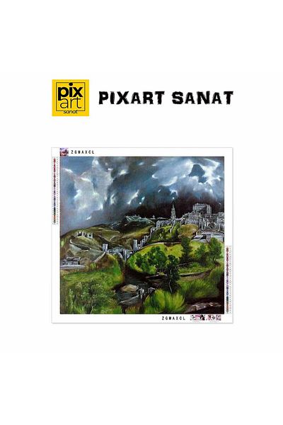 pixartsanat Greco Toledo 50x50 PixArt Art Diamond Mosaic Painting Diamond Turkey