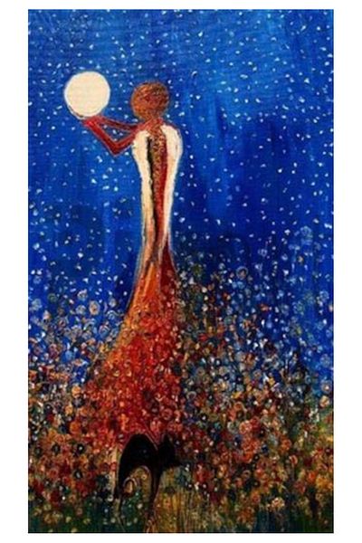 pixartsanat Full Moon And Woman Pixart Art Diamond Mosaic Painting Diamond Türkiye 40*68