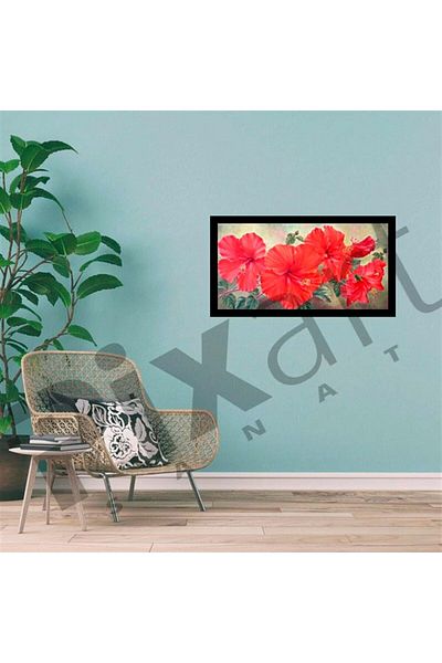 pixartsanat Red Flower Pixart Art Diamond Mosaic Painting Diamond Turkey 99*53