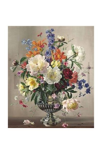 pixartsanat Spring in Silver Vase Pixart Art Diamond Mosaic Painting Diamond Turkey 50*58