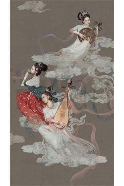 pixartsanat Girls Playing Instrument Pixart Art Diamond Mosaic Painting Diamond Turkey 55*99