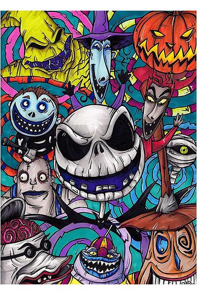 pixartsanat Halloween Skull 30 * 40 Cm Pixart Art Diamond Mosaic Painting Diamond Turkey