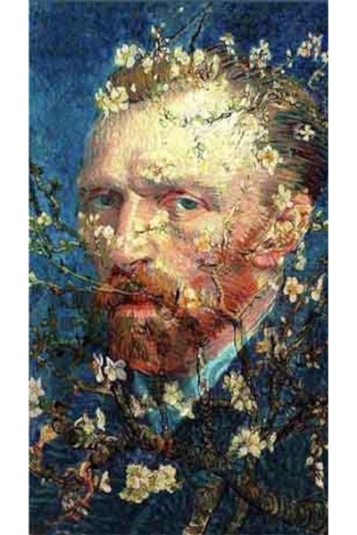 pixartsanat Van Gogh Floral Print Dress - Pixart Mosaic, Diamond Detail, Turkey 41*53