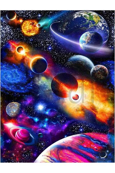 pixartsanat Galaxy 60*40cm Pixart Art Diamond Mosaic Painting Diamond Turkey