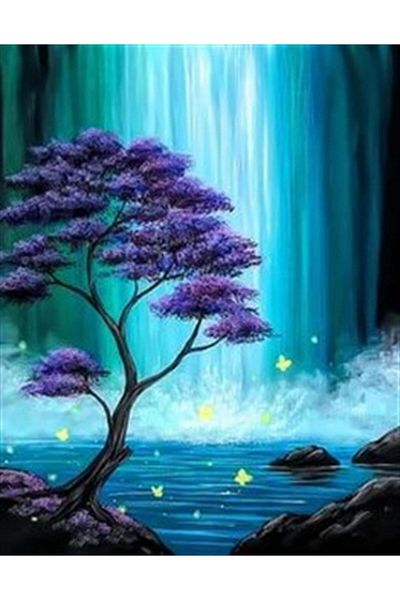 pixartsanat Magic Tree And Waterfall Pixart Art Diamond Mosaic Painting Diamond Turkey 45*58