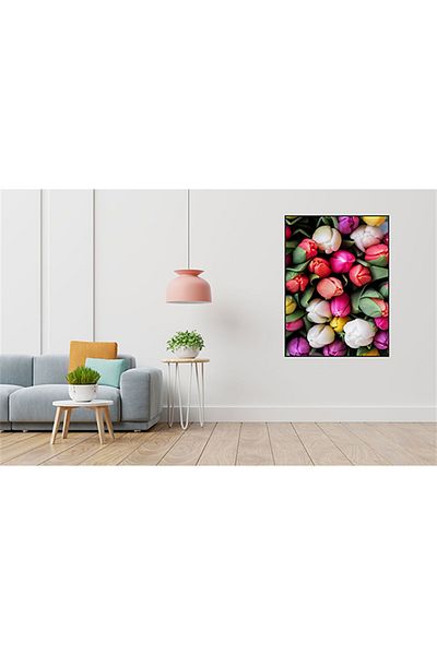 pixartsanat Colorful Tulips Pixart Art Diamond Mosaic Painting Diamond Turkey 43*58