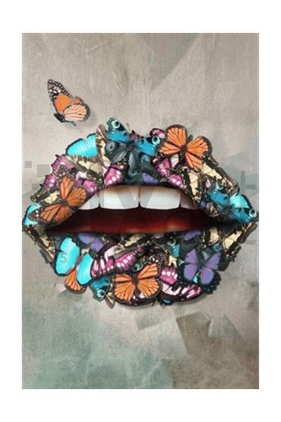 pixartsanat Lip from Butterflies Pixart Art Diamond Mosaic Painting Diamond Türkiye 50*73