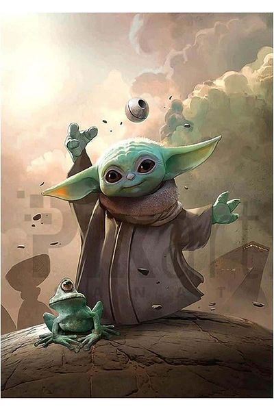 pixartsanat Baby Yoda 40*60 PixArt Art Diamond Mosaic Painting Diamond Turkey