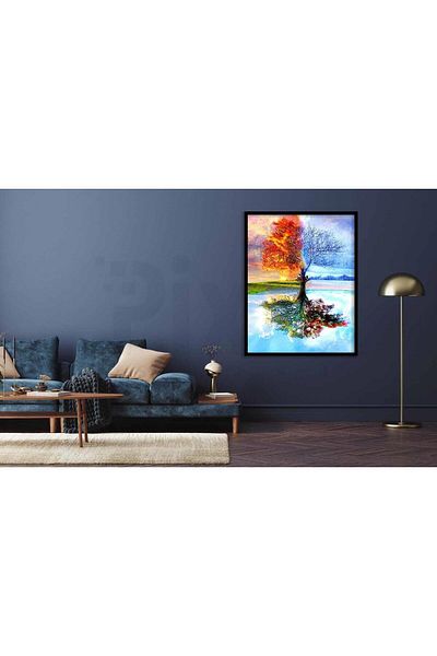 pixartsanat Four Seasons 40*30cm Pixart Art Diamond Mosaic Painting Diamond Turkey