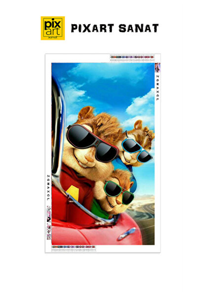 pixartsanat Alvin Ve Sincaplar Pixart Sanat Elmas Mozaik Diamond Türkiye 40*60