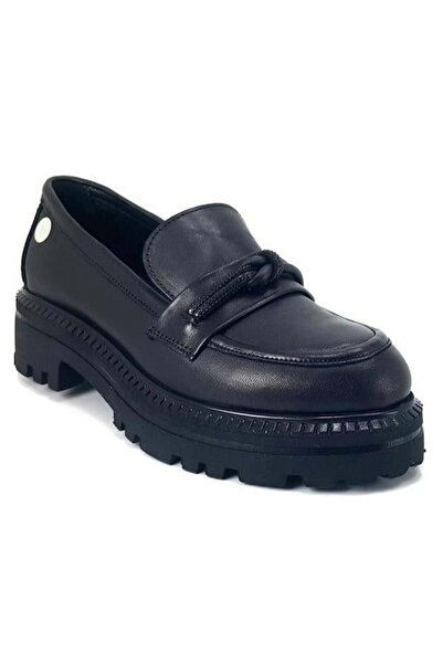 Mammamia 245 حذاء نسائي كاجوال من الجلد الطبيعي - أسود