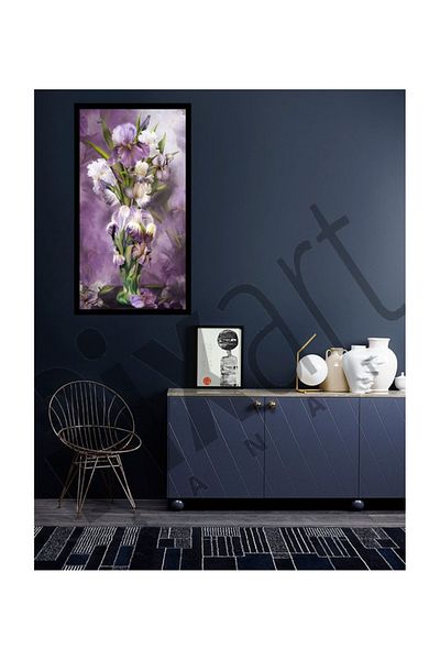 pixartsanat White and Lilac's Beautiful Harmony Pixart Art Diamond Mosaic Painting Diamond Turkey 38*63