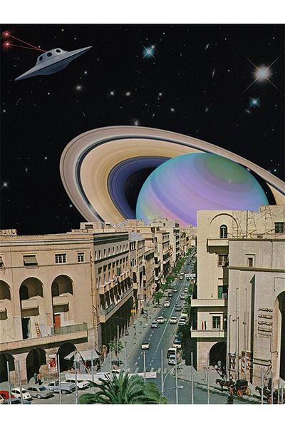 pixartsanat Saturn And Street Pixart Art Diamond Mosaic Painting Diamond Turkey 45*60