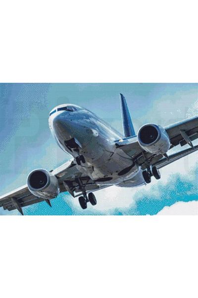 pixartsanat Airplane 55x36 PixArt Art Diamond Mosaic Painting Diamond Turkey
