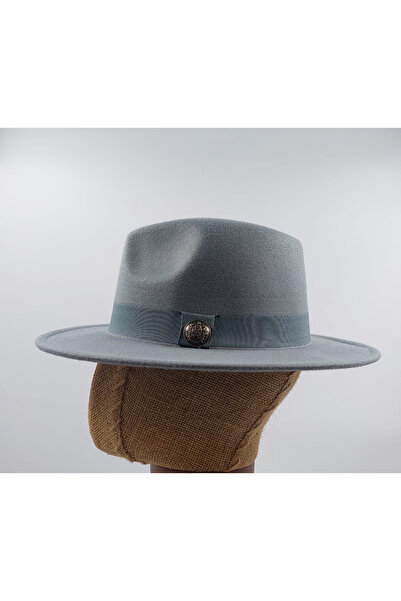 BALIENTE Сірий металевий ґудзик Деталізована панамська капелюх