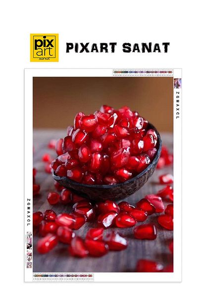 pixartsanat Bi Bowl Pomegranate 25x36 PixArt Art Diamond Mosaic Painting Diamond Türkiye