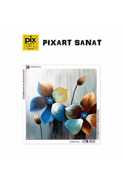 pixartsanat Pastel Flowers 55x56 PixArt Art Diamond Mosaic Painting Diamond Turkey