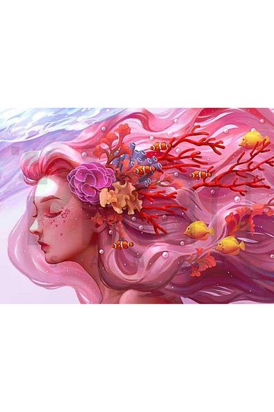 pixartsanat Mermaid 40X50 Pixart Art Diamond Mosaic Painting Diamond Turkey