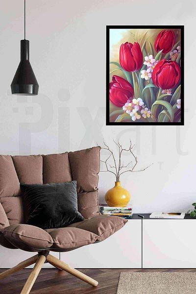 pixartsanat Tulips 30*40cm PixArt Art Diamond Mosaic Painting Diamond Turkey